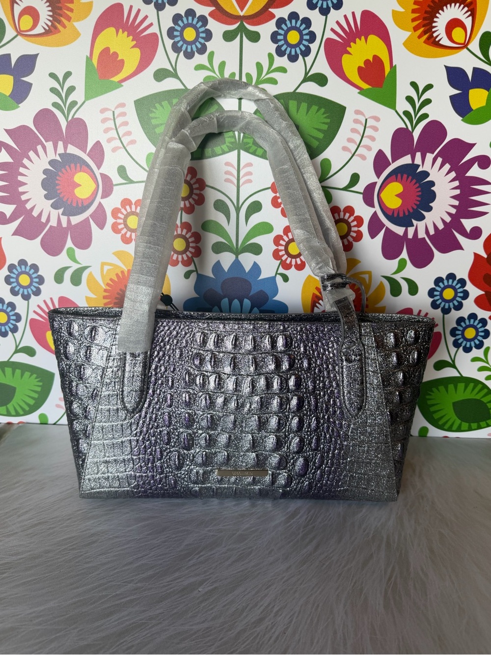 NWT Brahmin Purple Glitter Tonya Shoulder bag FIRM